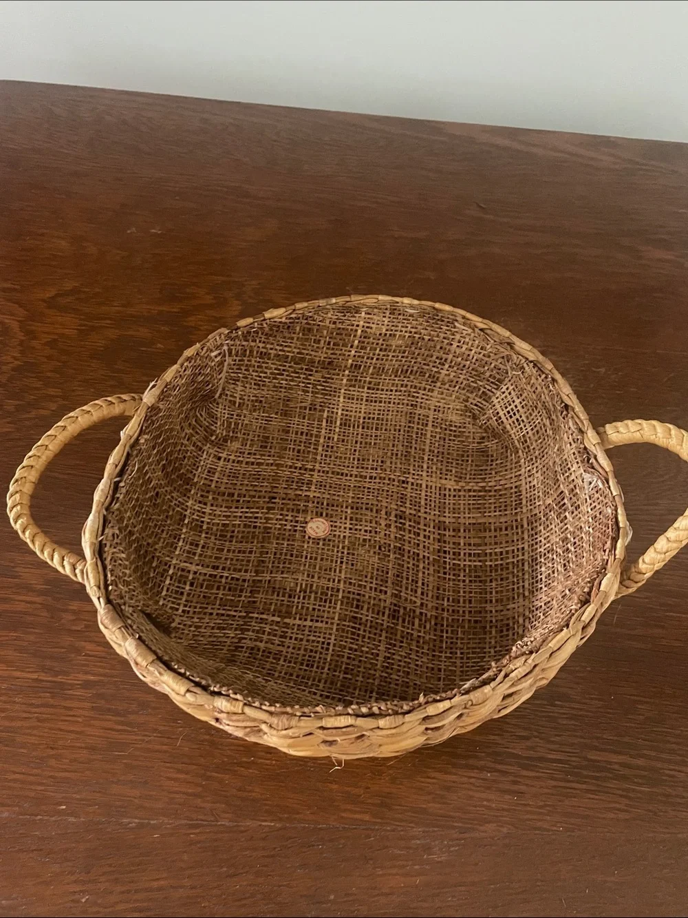 Handwoven Natural Seagrass Basket with Handles - Home Accents